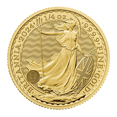A picture of a 1/4 oz Gold Britannia Coin (2024)